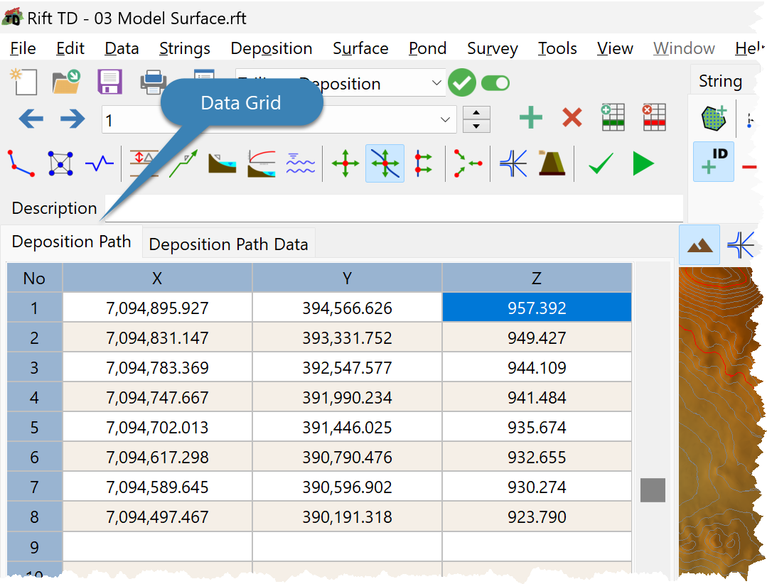 DepositionPathDataGrid